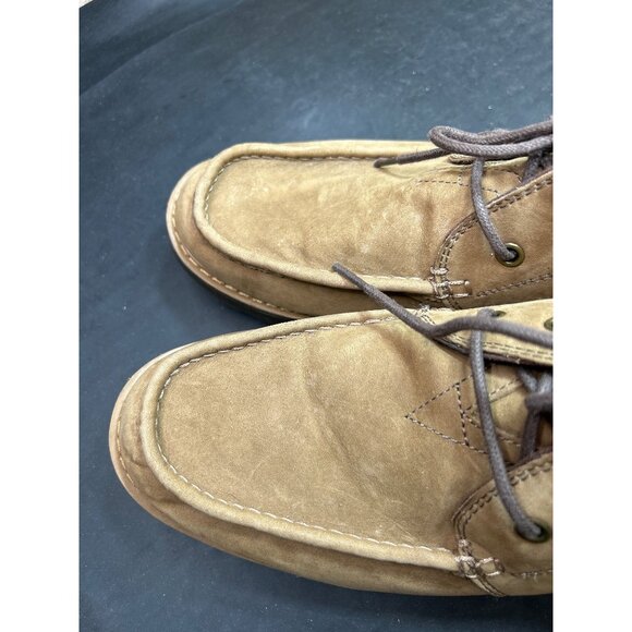 Toms Mens Brown Leather Moc-Toe Ankle Boots Size 11 - Picture 10 of 10